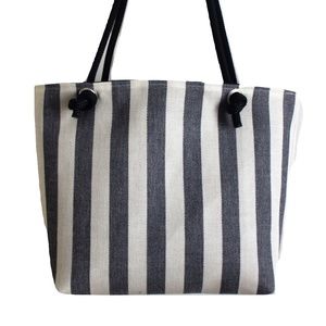 Blue & White Handmade Rope Handled Bag